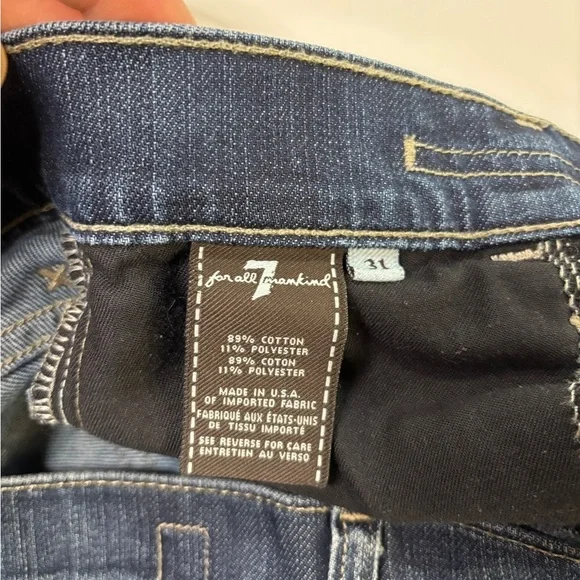 7 For All Mankind Dark Blue Straight Jeans men’s size 31x34 - Picture 5 of 7